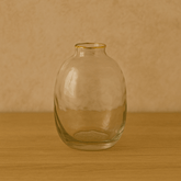 Vaso de Vidro com Borda de Ouro G 15cm - Ela Decora